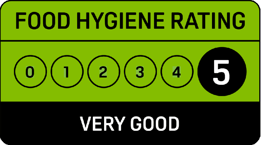 5-Star Food Hygiene Rating
The highest standards of cleanliness and food safety.